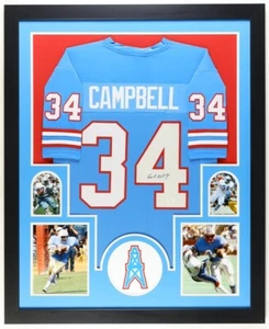 Earl Campbell Signed Houston Oilers 35"x43" Framed Jersey (JSA) Univ. Texas RB - Picture 1 of 9