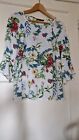 Pre - Owned Dunnes White & Floral Blouse -  Size 16. In Immaculate Condition