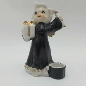 Vintage Porcelain Child Fairy Figure With Present - Candle Holder 4" Tall- Japan - Bild 1 von 4