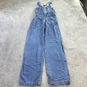 LF Markey Jumpsuit Womens 2 US Vincent Boilersuit Jumpsuit Chambray Blue Romper - Picture 1 of 12