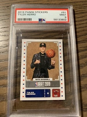 2019 PANINI STICKERS TYLER HERRO PSA 9 MIAMI HEAT 6th Man Of Year #91 - Image 1 of 2