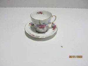 VINTAGE ROYAL STANDARD PINK ROSE BLUE FLOWER DEMI TASSI Cup & saucer - Picture 1 of 4