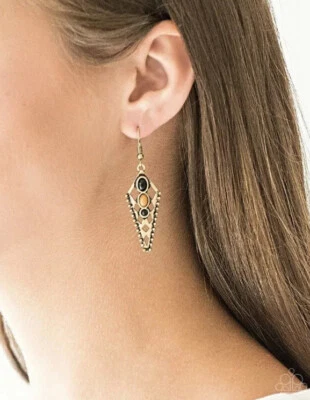 Pendientes Paparazzi Terra Territory Latón Negro Naranja Sin Plomo y Níquel Foto 1 de 2