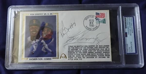 Ken Griffey Jr/Sr Autographed Gateway First Day Cover PSA SLAB Seattle Baseball - Picture 1 of 3