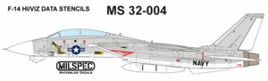 CAM DECALS (AKA) MILSPEC, MS 32-004, 1/32 SCALE, F-14A, HI/VIZ DATA STENCILS - Bild 1 von 4