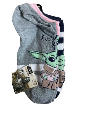 NWT Star Wars Disney The Mandalorian The Child 5 PAIR No Show Socks Sz 4-10 Foto 1 de 4