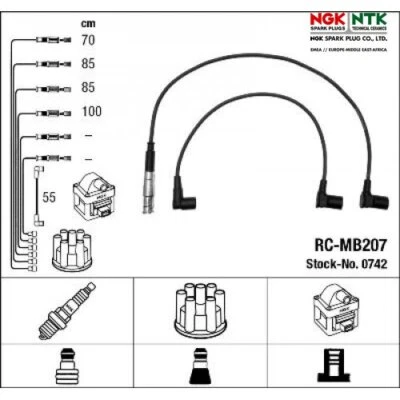 Juego de cables de encendido NGK 0742 para Mercedes-Benz 124 T-Model 190 Foto 1 de 2