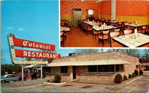 Postcard Colonial Restaurant La Follette Tennessee TN Inside/Outside Photos - Picture 1 of 2
