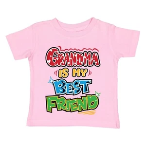XtraFly Apparel Jugend Kleinkind Oma ist beste Freundin Kinder Kind Rundhalsausschnitt T-Shirt - Bild 1 von 10