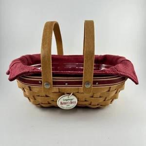 Longaberger Nature’s Berry Basket 2006 Cloth Liner Plastic Insert Tree Trimming - Picture 1 of 21