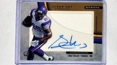 2012 Topps Strata Clear Cut Relics Gold #CCAR-GC Greg Childs /99 Rookie RPA Auto - Image 1 of 2