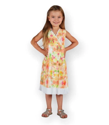 Vestido de verano sin mangas con estampado de calipso amarillo para niñas Fresh Produce XL Foto 1 de 4