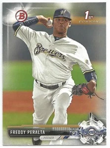 Freddy Peralta Milwaukee Brewers 2017 Bowman Prospects - Imagen 1 de 2