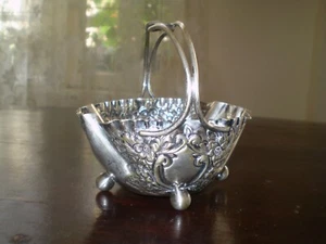 Antiguo cuenco de plata Art Deco de la década de 1910 marcado SUGAR BOMBONERA - Imagen 1 de 11