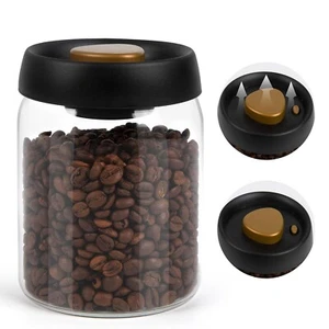 Coffee Beans Sealed Container Transparent Glass Container Food Storage Transpare - Picture 1 of 3