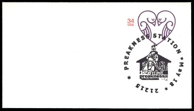 2002 US Love Letters 34¢ FDC 127th Preakness Station USPS Stamp - Image 1 of 4