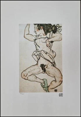 EGON SCHIELE * Reclining with* 50 x 35 cm * signed lithograph * limited # xx/200 - Bild 1 von 4