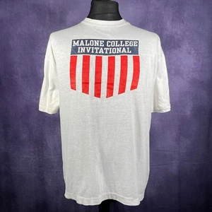Malone College Invitational White T-Shirt Single Stitch Vintage XL - Picture 1 of 4
