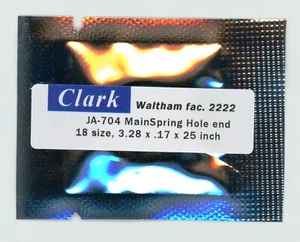 Waltham 18 size Mainspring JA-704 Factory # 2222 "CLARK" - Picture 1 of 2