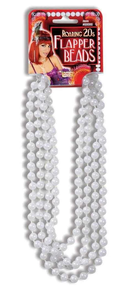 Colar de pérolas com miçangas flapper anos 20 acessório fantasia de Halloween 2 CORES - Imagem 1 de 1