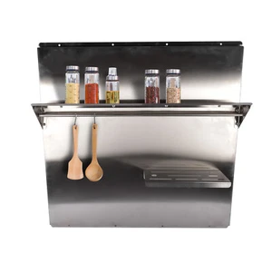 Backsplash with Shelf Stainless Steel Kitchen Range Hood Wall Tile Shield Silver - Picture 1 of 62