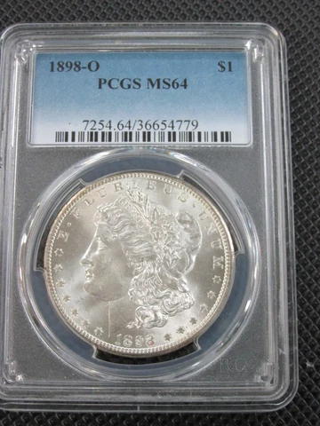 1898-O New Orleans Silver Morgan Dollar $1 PCGS MS64 Nice White Color Q2OC Cover