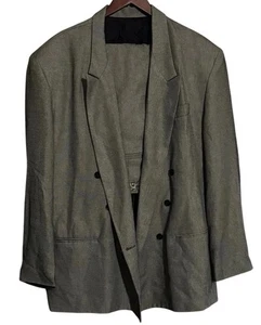 Vintage Retro Anzug Blazer grau XL und Hose 38” x 32” klassischer Gürtel - gebraucht - Bild 1 von 5