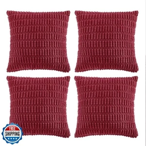 Ausgefallene Homi 4 Packungen Burgund Deko Überwurf Kissenbezüge 18x18  - Bild 1 von 5