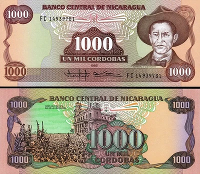 Nicaragua 1000 Cordobas 1985, UNC, P-156, Serie FC - Image 1 of 3