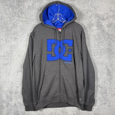 Vintage DC Shoes Hoodie Mens L Full Zip Fleece Sweatshirt Skateboard Y2K Skate - Image 1 of 4