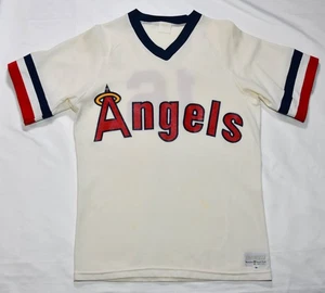 Vintage 80s Sand Knit Medalist Anaheim Angels Jersey Medum M (Printed) LESEN! - Bild 1 von 20