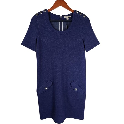 Abito Burberry Brit Navy in maglia 6 preppy spalle dettagli bottoni tasche nautico