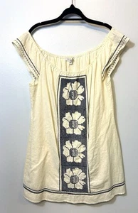 Vestido Corey Lynn Calter Talla 6 Algodón Bordado Punto de Cruz Floral Cottagecore - Imagen 1 de 8