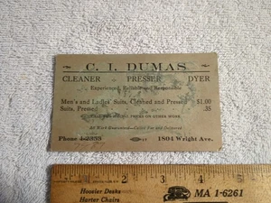 Early C.I. Dumas Cleaner Little Rock, AR Business Card With Street Directory - Picture 1 of 3
