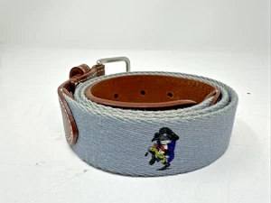 Men’s Peter Millar Grey Canvas Logo Golf Belt Size 36 Made USA - Picture 1 of 5