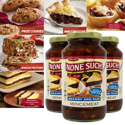 Relleno de pastel de carne picada con brandy y ron para hornear navideño sin gluten, paquete de 3 de 27 oz Foto 1 de 4