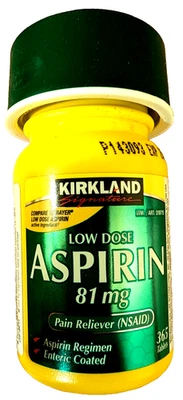 Kirkland Signature Low Dose Aspirin 81 mg 1 Bottle 365 Tablets EXP 12/2027 - Image 1 of 4