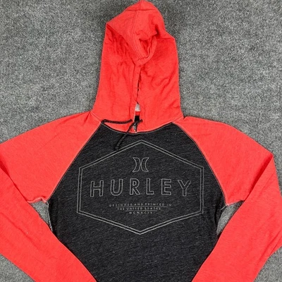 Sudadera con Capucha Hurley Para Mujer Talla S Negra Roja Raglán Ligera Gráfica Manga Larga Camiseta Foto 1 de 4