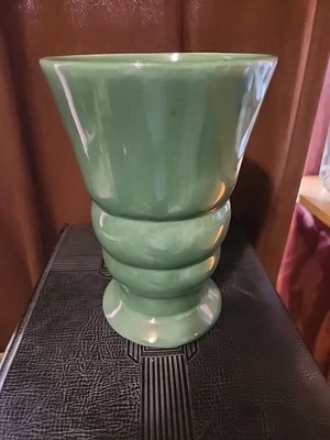 Haeger Vase Pottery Metallic Drip Lava Glaze, Green/Black/Blue, 12" Tall - Image 1 of 4