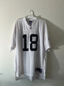 Reebok Oakland Raiders NFL Jersey Randy Moss Mens Sz XL +2 White/Black - Foto 1 di 16