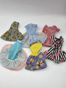 Vintage 80s? 90’s? Barbie Clone Doll Flower Clothing Mixed Lot Of 6 Dresses Tlc - Picture 1 of 17