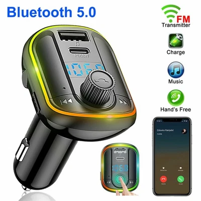 FM Transmitter Car USB Charger MP3 Player Hands free Radio Adapter Kit - Image 1 of 4