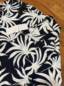 Camicia Porter and Ash Kinetic Elasticizzata Uomo M Blu Medio Floreale Tropicale Vacanza - Foto 1 di 10