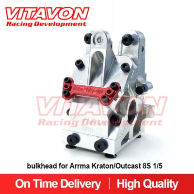 Vitavon redesigned CNC alu7075 Bulkhead for Arrma Kraton/Outcast 8S 1/5 silver - Image 1 of 4
