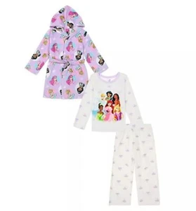 Disney Princess Girl's Hooded Fleece Bathrobe and Pajama Set, Size 4 - Picture 1 of 5