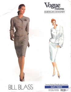 Vogue 2015 pattern 80s Bill Blass jacket & skirt, sizes 6-8-10 peplum - Picture 1 of 2