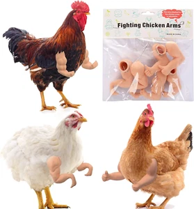 3 Paar Hühnerspielzeug einschließlich starker Muskelarme Daumen hoch Arme und T-Rex Huhn - Bild 1 von 9