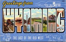 Greetings From Wyoming The Last Of The Old West Large Letter Postcard A15