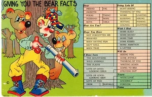 HUMOR CARD (19XX) "Giving You The Bear Facts" - Picture 1 of 1