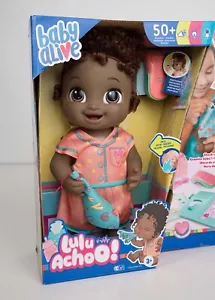 Lulu Achoo Baby Alive Baby Doll Toy Doctor Pretend Brown Eyes Dark Skin Hair - Picture 1 of 8